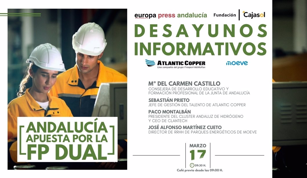 Cartel evento Andaluc&#237;a apuesta por la FP Dual