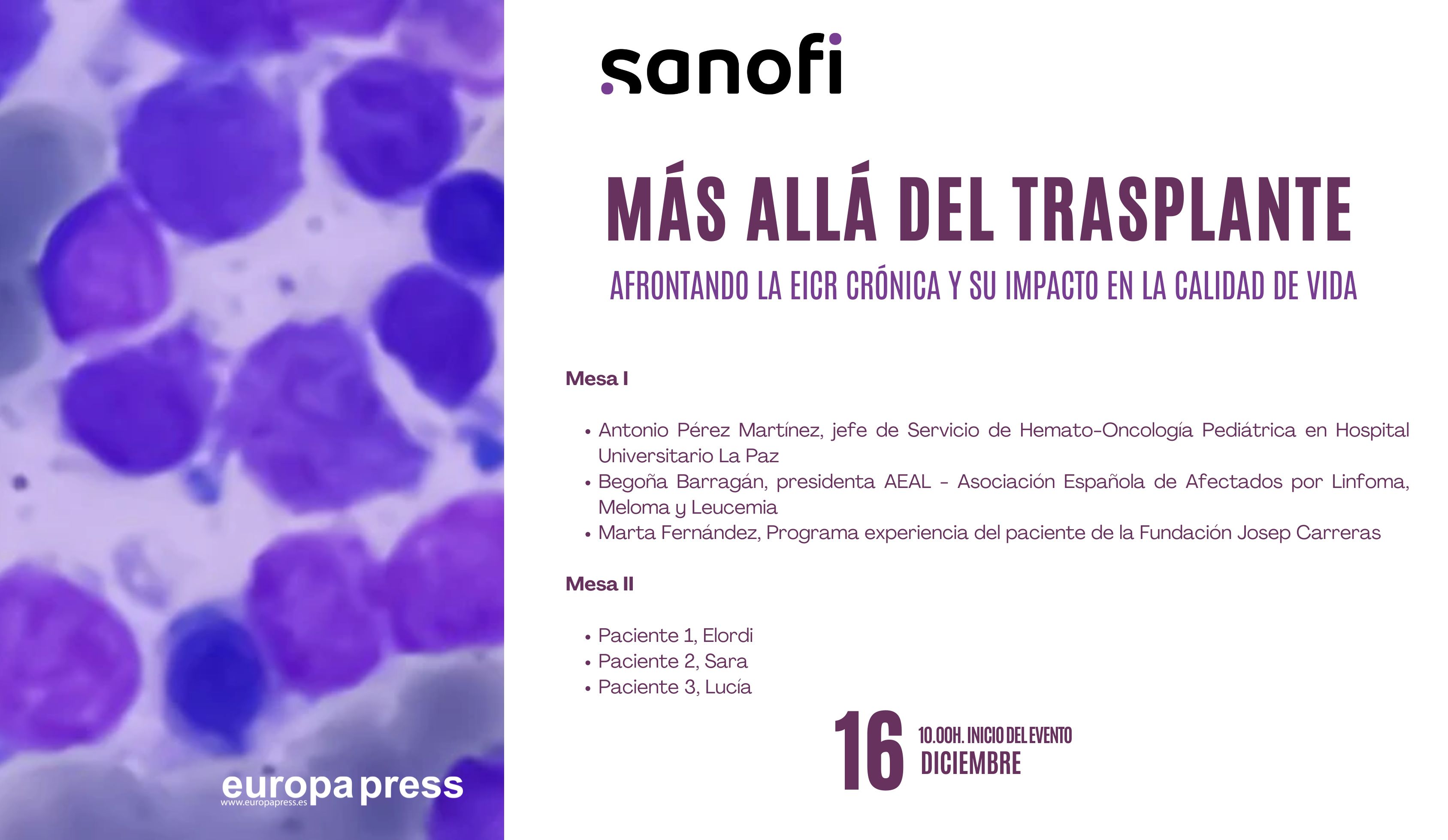 Cartel evento M&#225;s all&#225; del trasplante: afrontando la EICR cr&#243;nica y su impacto en la calidad de vida