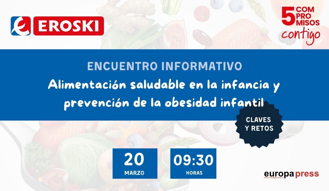 Cartel evento Alimentación saludable en la infancia y prevención de la obesidad infantil: claves y retos