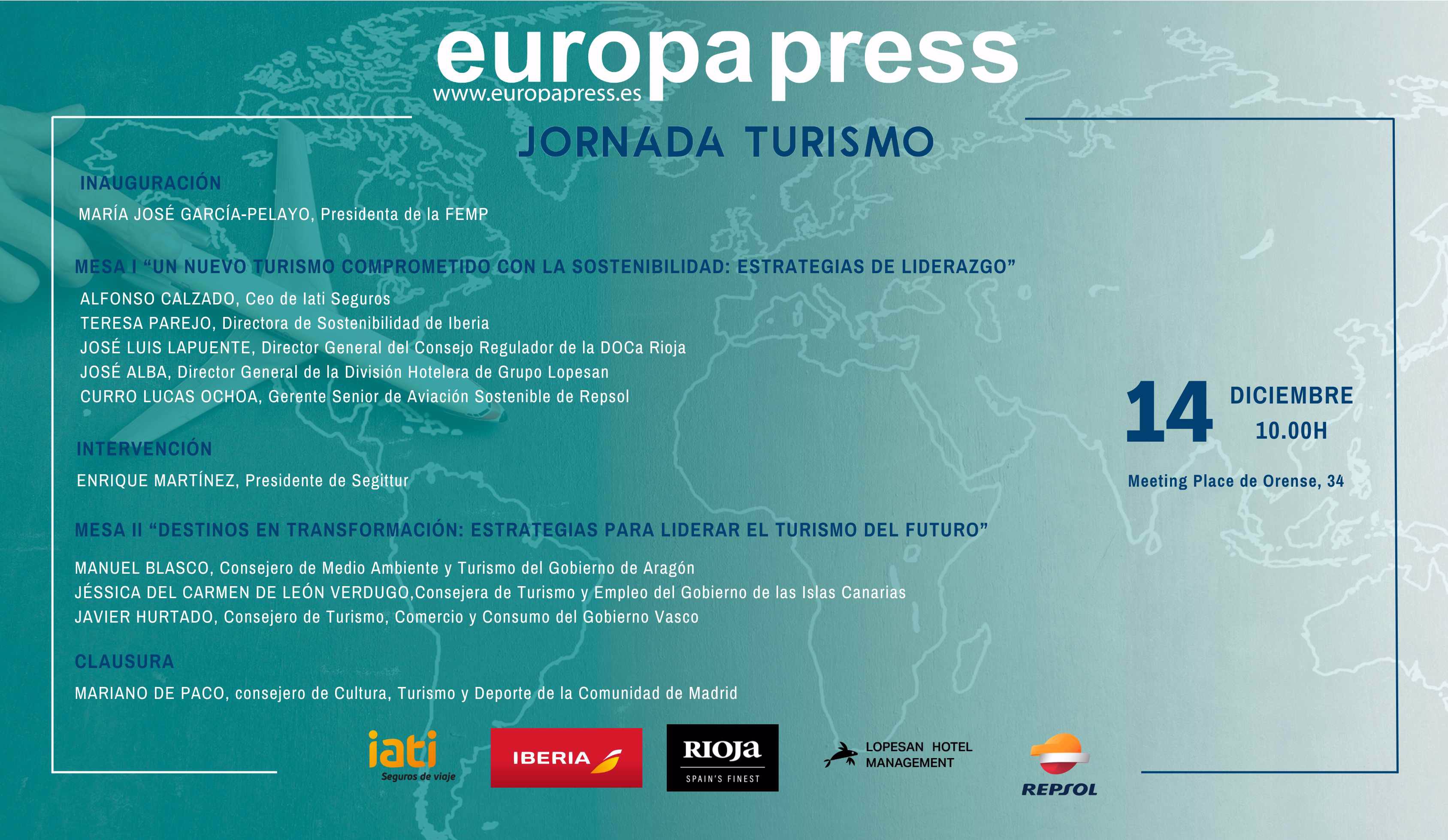 Cartel evento II JORNADA DE TURISMO EUROPA PRESS