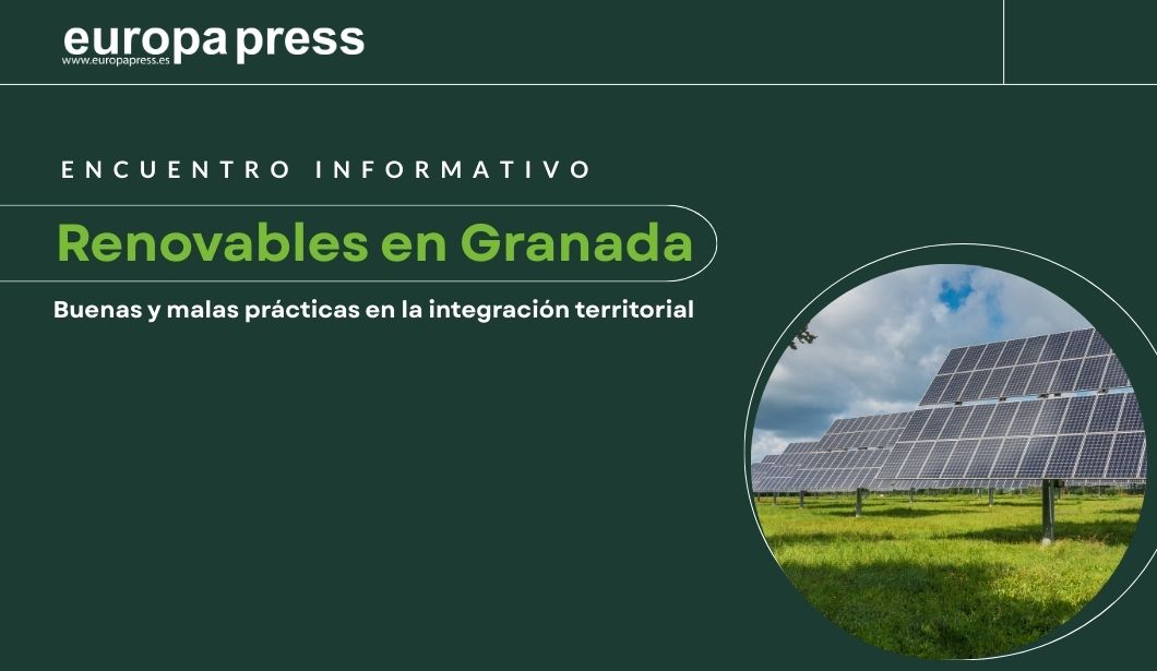 Cartel evento Renovables en Granada: Buenas y malas pr&#225;cticas en la integraci&#243;n territorial