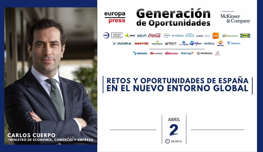Cartel evento Retos y Oportunidades de Espa&#241;a en el nuevo entorno global
