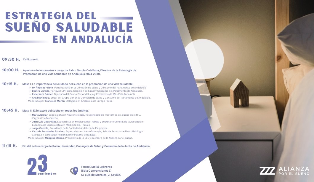 Cartel evento ESTRATEGIA DEL SUE&#209;O SALUDABLE EN ANDALUC&#205;A